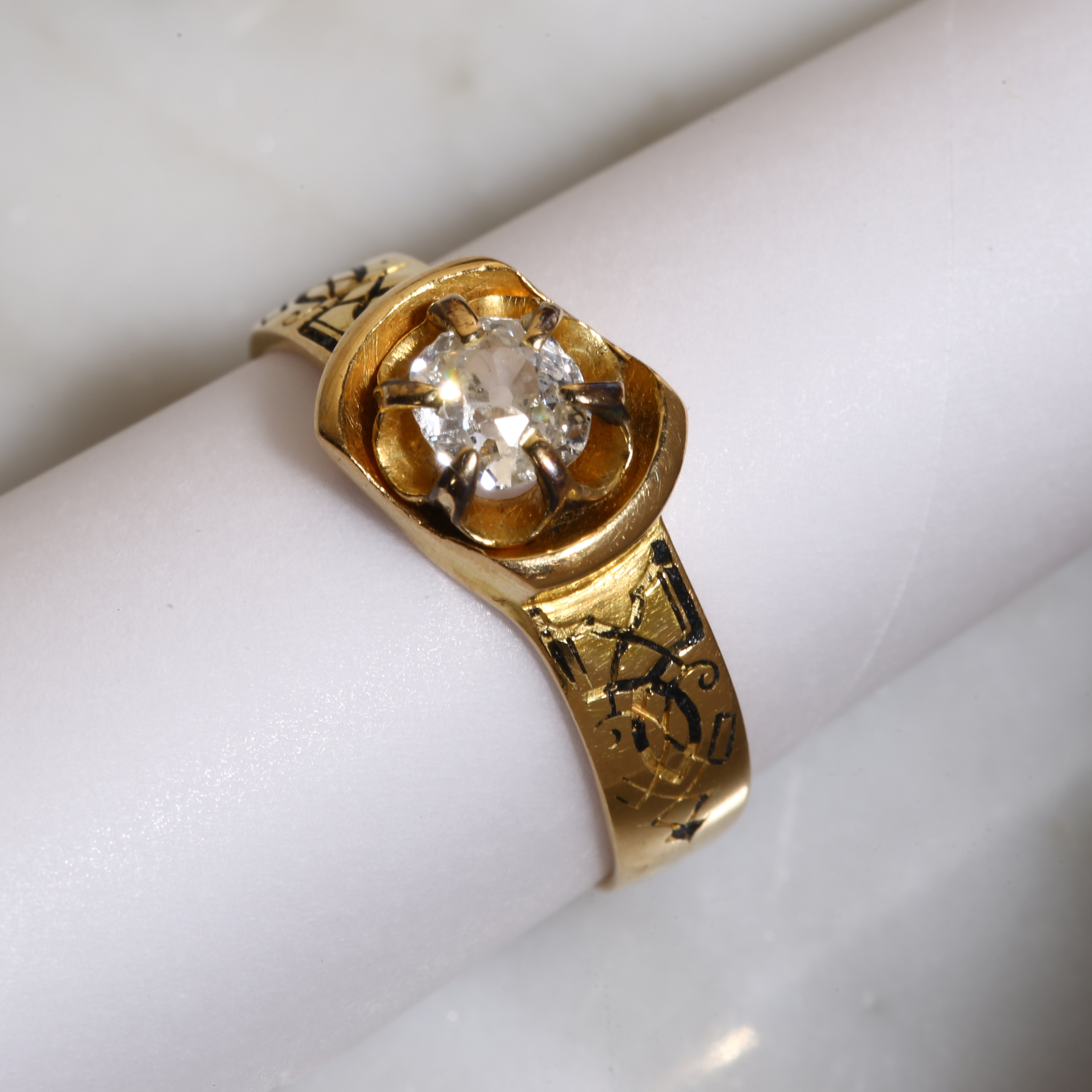 19th Century Diamond Memorial Ring
