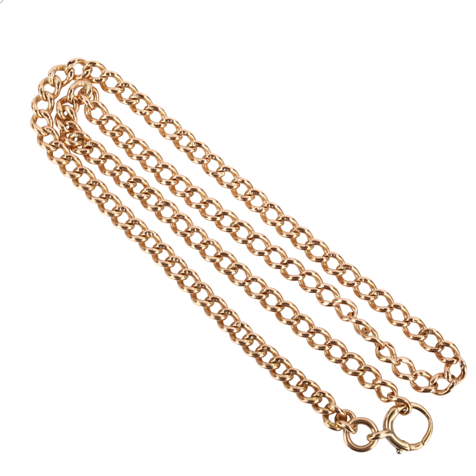 9ct Rose Gold, 45cm Belcher Chain With T-bar Fob | Stewart Dawsons